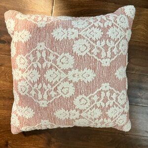 Elegant Pink and White Decorative Pillow